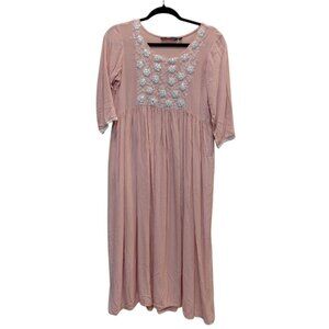 Avaasa High Waist Midi‎ Dress Med Pale Pink Gathered
